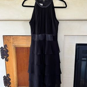 Black layered cocktail dress
